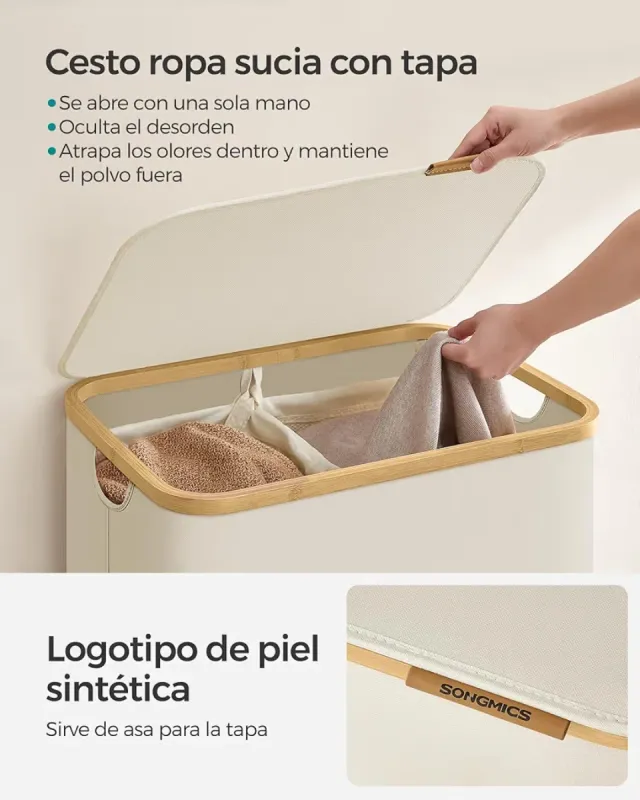 Cesto para ropa sucia 3 compartimentos