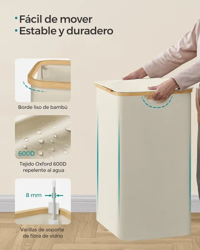 Cesto para ropa sucia 3 compartimentos