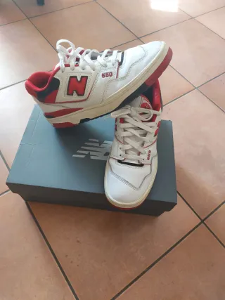 New Balance 550 Bianche Rosse