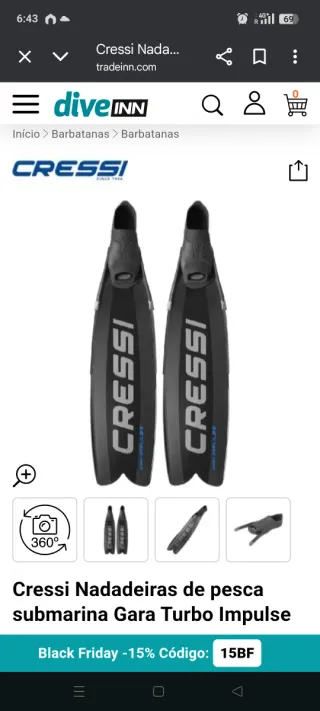 Aletas Cressi Gara Impulse T.37 Negras