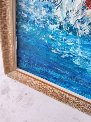 Óleo sobre lienzo barcos paletina firmado