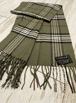 Bufanda Cashmink Cuadros Verde Multicolor