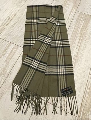 Bufanda Cashmink Cuadros Verde Multicolor