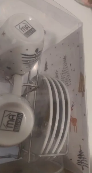 Set 4 Tazzine Natalizie Ceramica