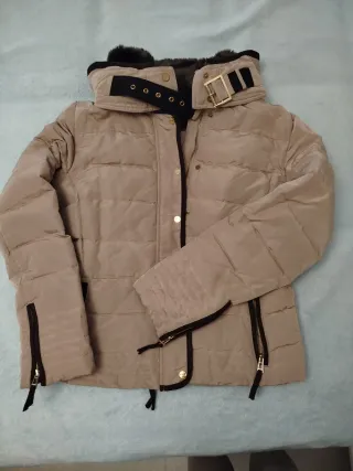 Chaqueta beige y marrón mujer