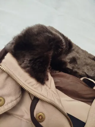 Chaqueta beige y marrón mujer