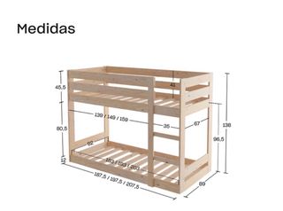 Litera Montessori con colchones