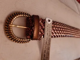 Cintura vintage intrecciata fibbia dorata