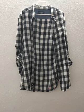 Camisa cuadros negra y blanca Talla L