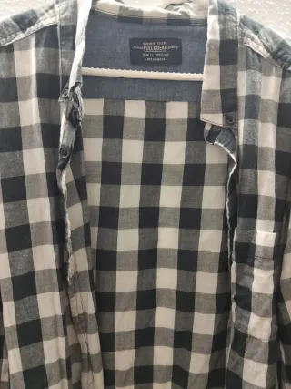 Camisa cuadros negra y blanca Talla L