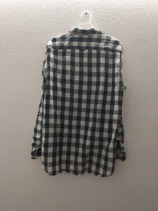 Camisa cuadros negra y blanca Talla L