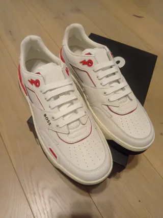 Sneakers Boss Baltimora tenn Bianche Rosse