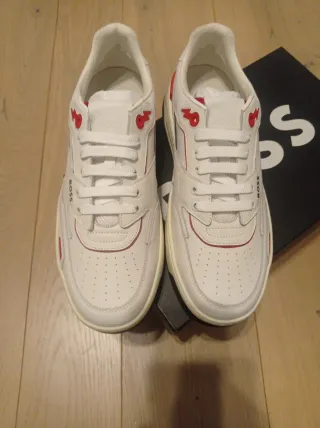 Sneakers Boss Baltimora tenn Bianche Rosse