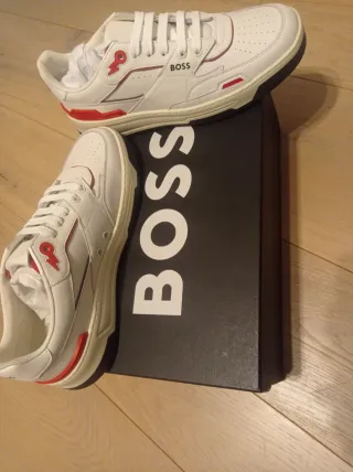 Sneakers Boss Baltimora tenn Bianche Rosse