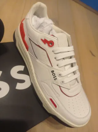 Sneakers Boss Baltimora tenn Bianche Rosse