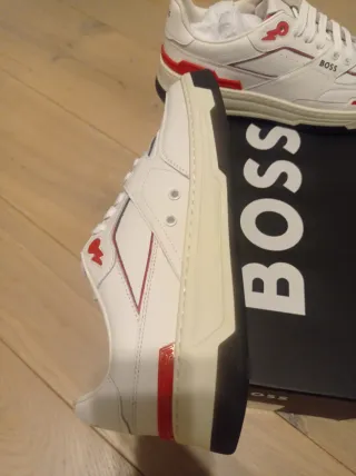 Sneakers Boss Baltimora tenn Bianche Rosse