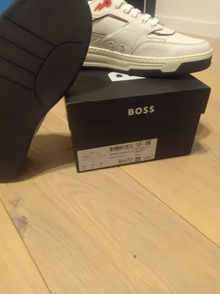 Sneakers Boss Baltimora tenn Bianche Rosse