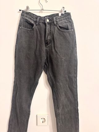 Jeans Yeswoman Talla 27 Gris Slim tiro alto