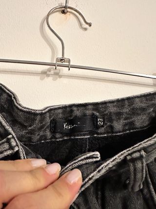 Jeans Yeswoman Talla 27 Gris Slim tiro alto