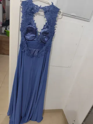Vestido fiesta/boda azul. Puesto solo una vez.