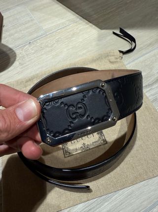 Cinturón Gucci Negro/Marrón Piel