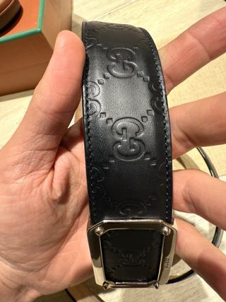 Cinturón Gucci Negro/Marrón Piel