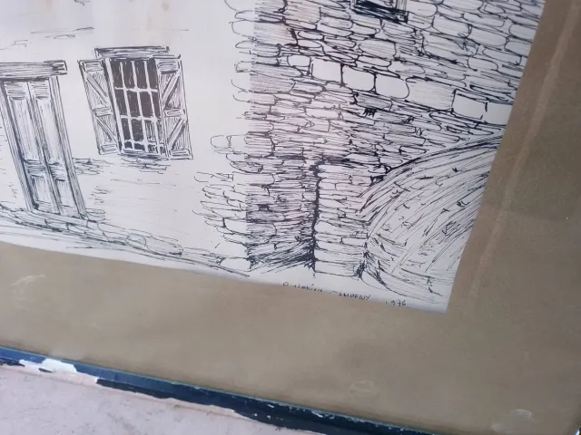 Pareja cuadros plumilla R. Medina Campeny