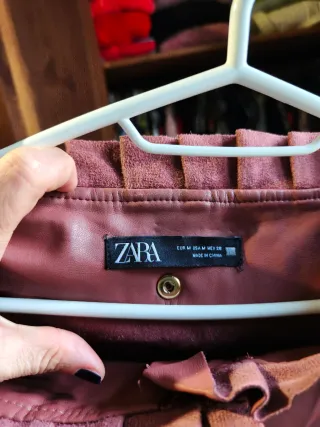 Minifalda Zara Marrón Talla M