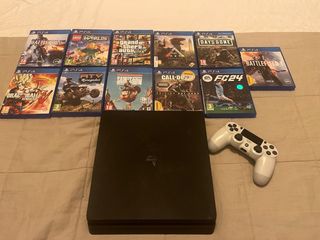 PS4 (PlayStation 4) Negra + 11 Juegos
