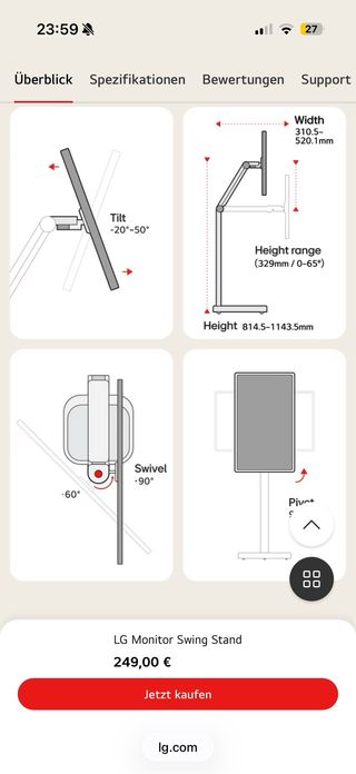 Soporte Smart Monitor LG STA32F