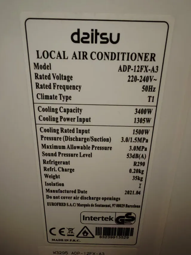 Aire Acondicionado Daitsu Frío/Calor