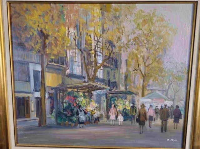 AGUSTIN RIO NAVARRO OLEO SOBRE TELA RAMBLA