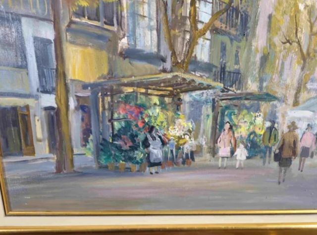 AGUSTIN RIO NAVARRO OLEO SOBRE TELA RAMBLA