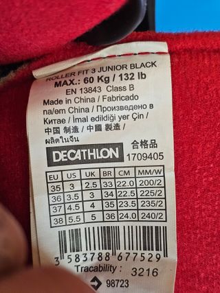 Patines Oxelo Talla 35-38 + Casco y Protecciones