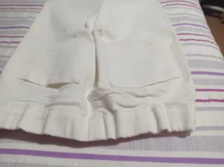 Pantalón vaquero mujer blanco elástico