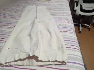 Pantalón vaquero mujer blanco elástico