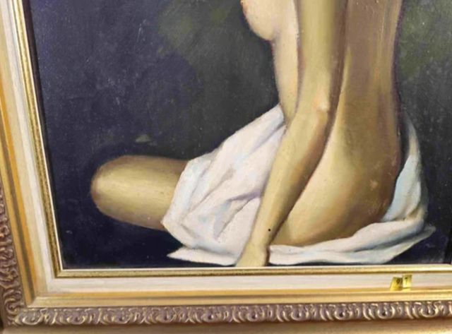 QUIMET SABATE CUADRO OLEO CHICA SEMIDESNUDA