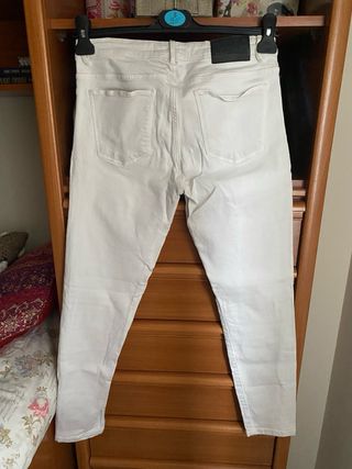 Pantalón Zara Blanco/crema Talla 40
