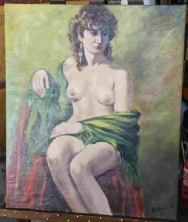 FILIBERT GONZALEZ ZAFRA CUADRO MUJER POSANDO