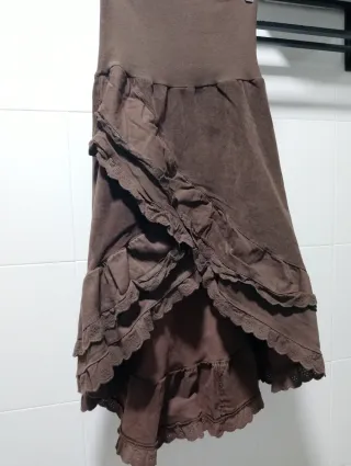 Falda pana vintage marrón