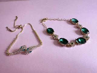 Pulsera Serpiente Ojos Esmeralda Dorada