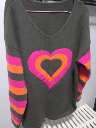 Jersey Invierno Corazón Talla L/XL Verde
