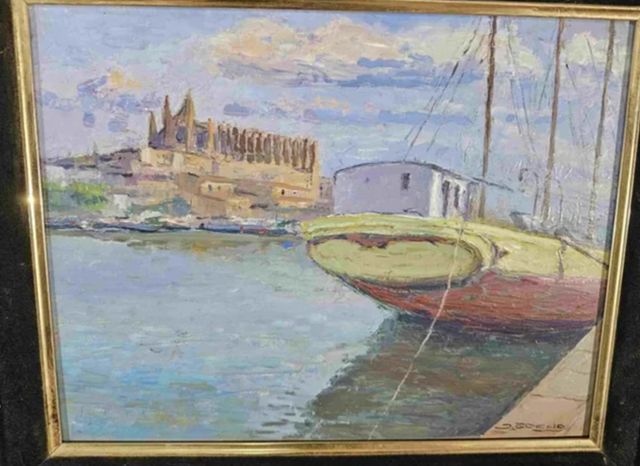 ISIDRE ODENA OLEO TABLEX PUERTO DE MALLORCA