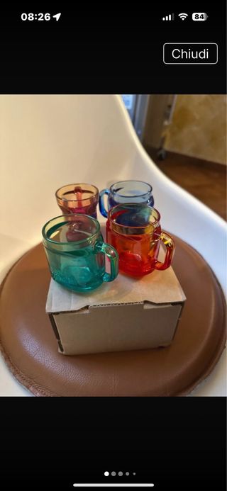 Tazzine Nutella Vetro Colorate Set 4