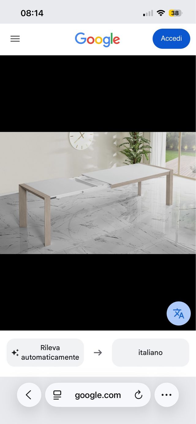 Tavolo allungabile bianco e beige