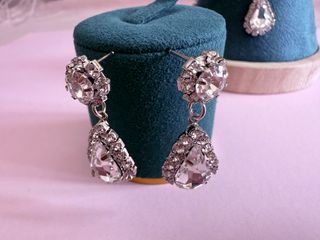 Pendientes y collar corazón plata