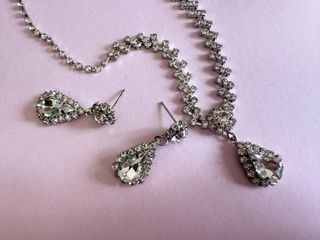 Pendientes y collar corazón plata