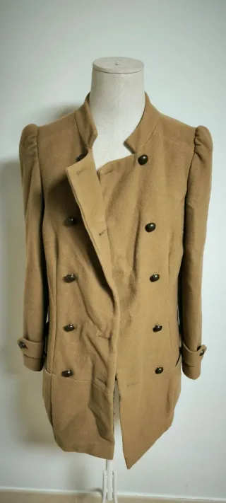 Abrigo Lana Camel Talla 36 Naf Naf