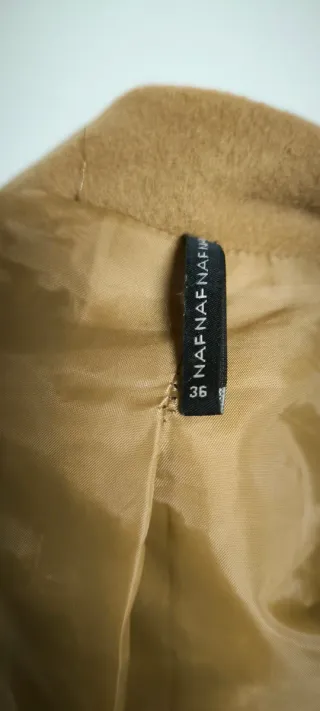 Abrigo Lana Camel Talla 36 Naf Naf