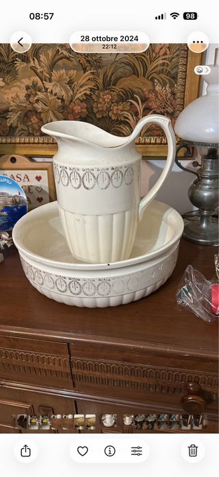 Set Catino e Brocca Ceramica Anni '50